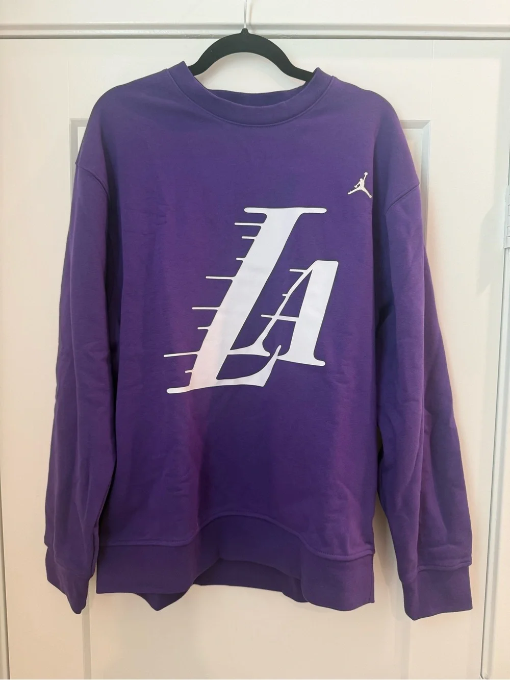 Jordan Men’s Purple Crewneck with White LA Lakers Graphic - NWT LARGE