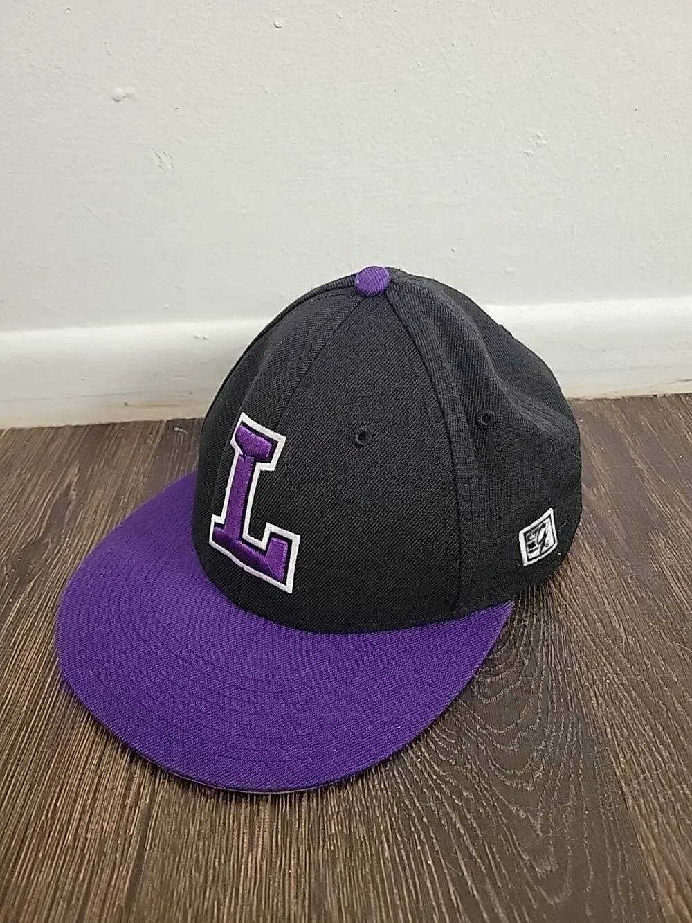 Adidas Hat Fitted Size 7 Black Purple Lions Logo Baseball Casual Men