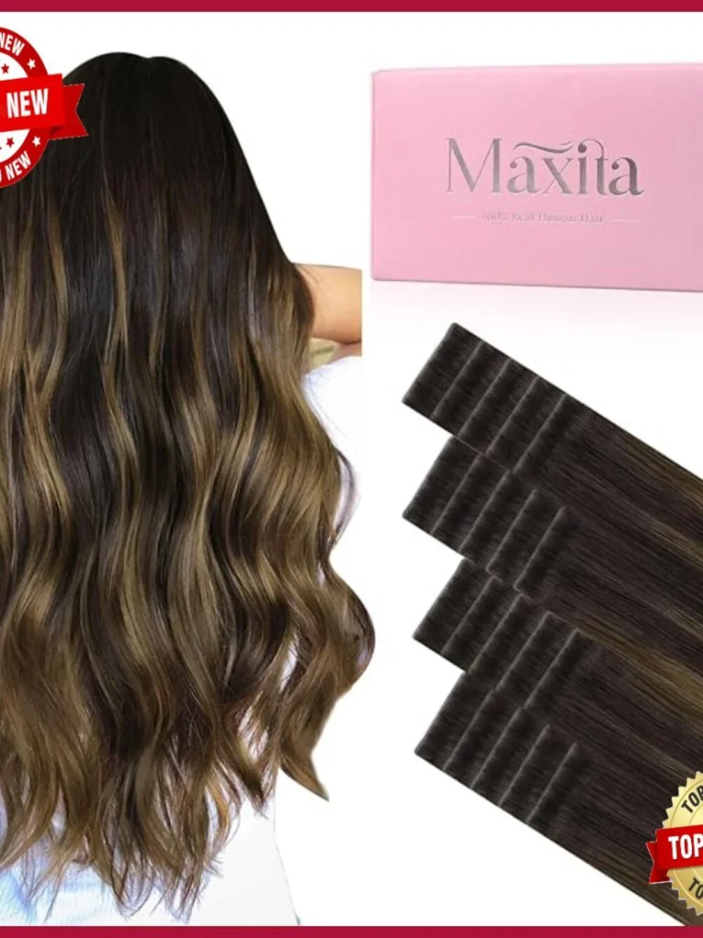 16 Inch Human Hair Tape Extensions 50g 20pcs Seamless Invisible