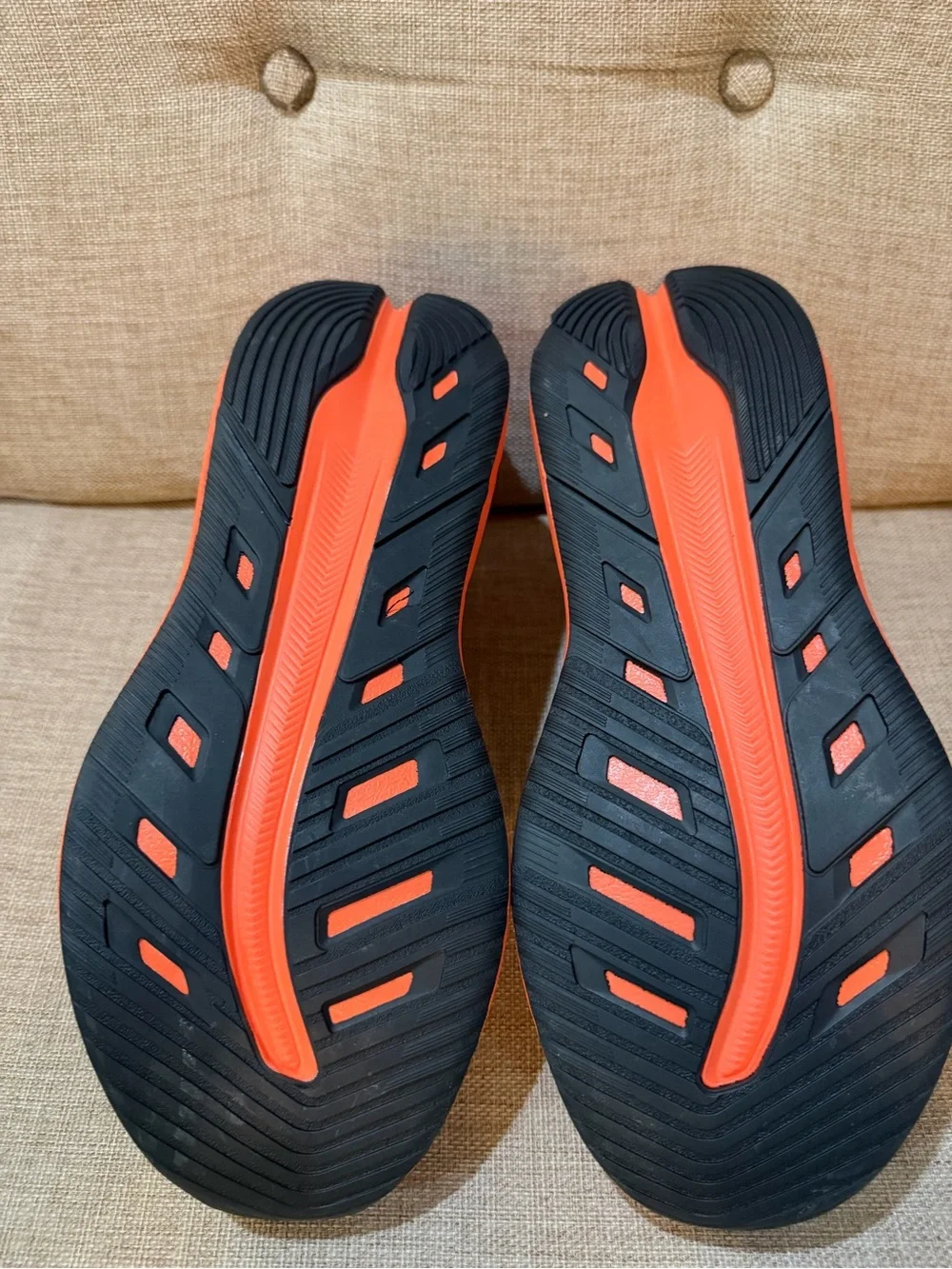Men's Adidas Performance Running Shoes - White with Orange Accents