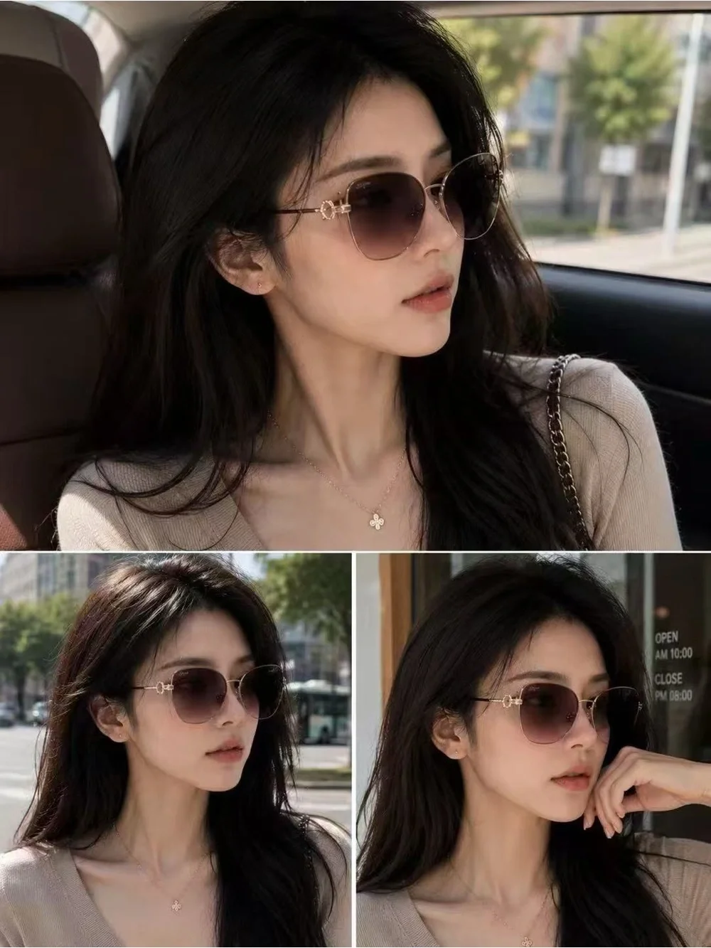 NIB, Salvatore Ferragamo Gold-Accented Brown Gradient Sunglasses