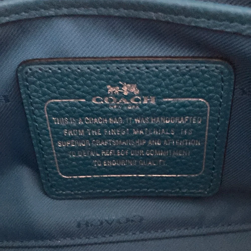 Coach Teal Crossbody Bag with Silver Hardware