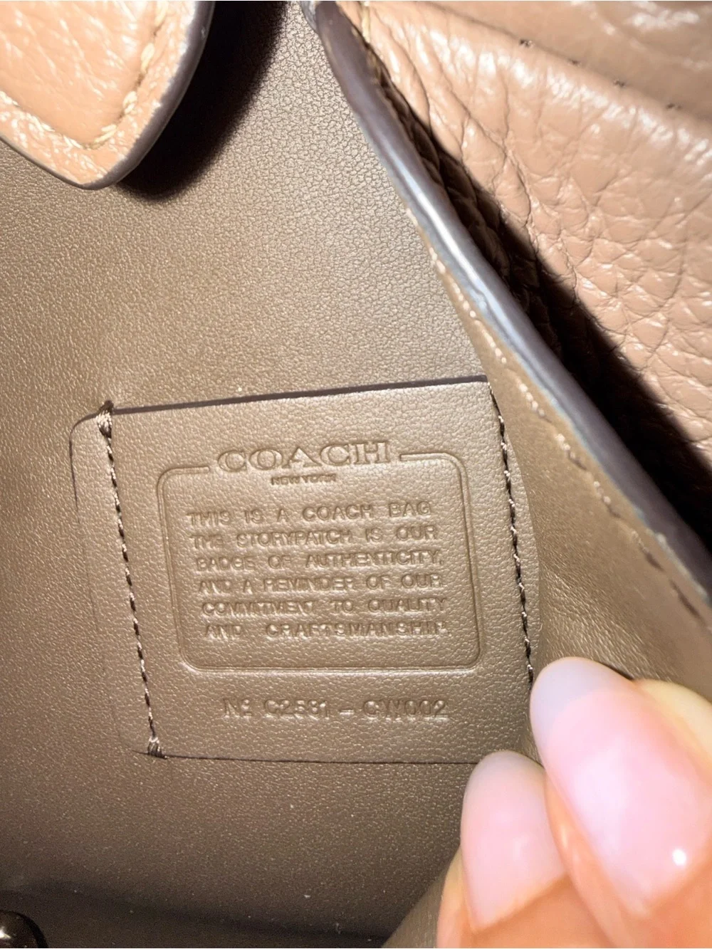 Coach Leather Shoulder Bag - Rose Taupe with Gold Hardware