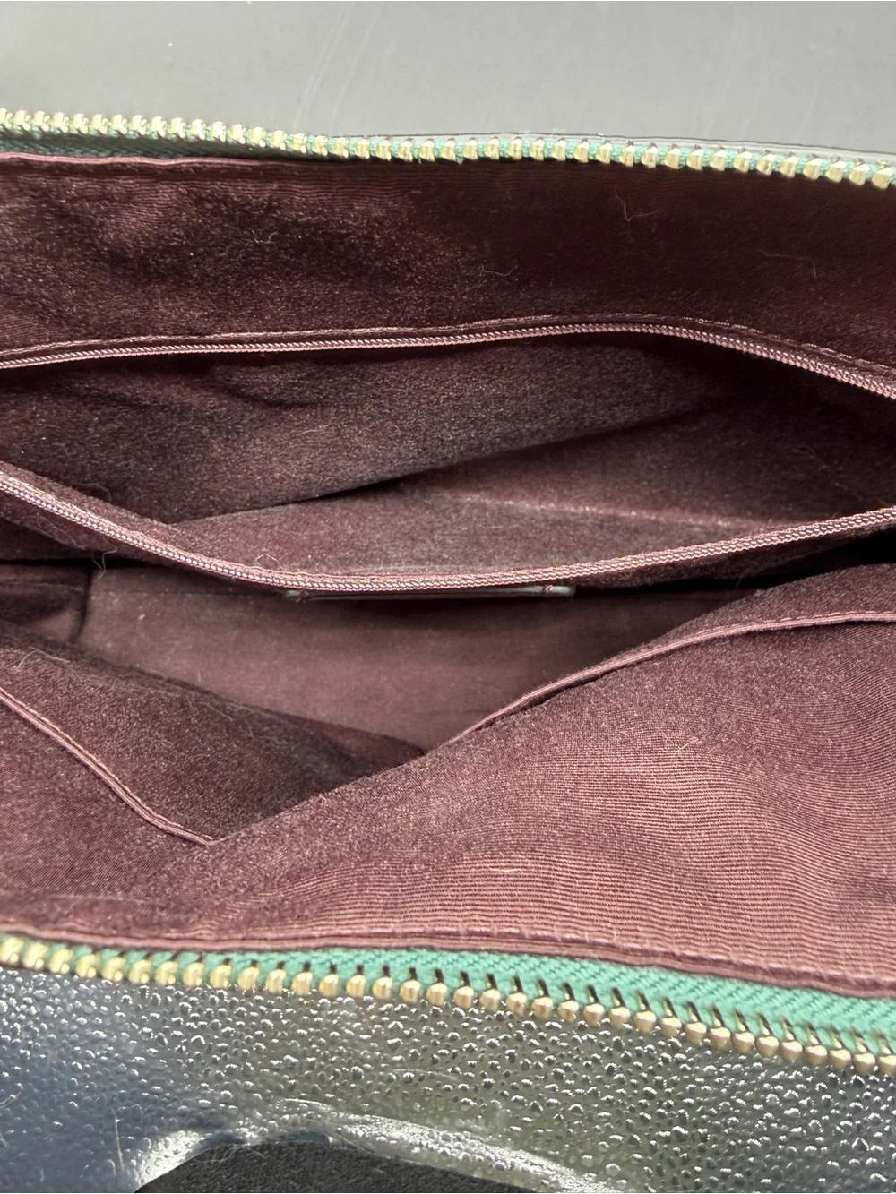 Coach Teal Leather Shoulder Tote with Silver Chain Handles
