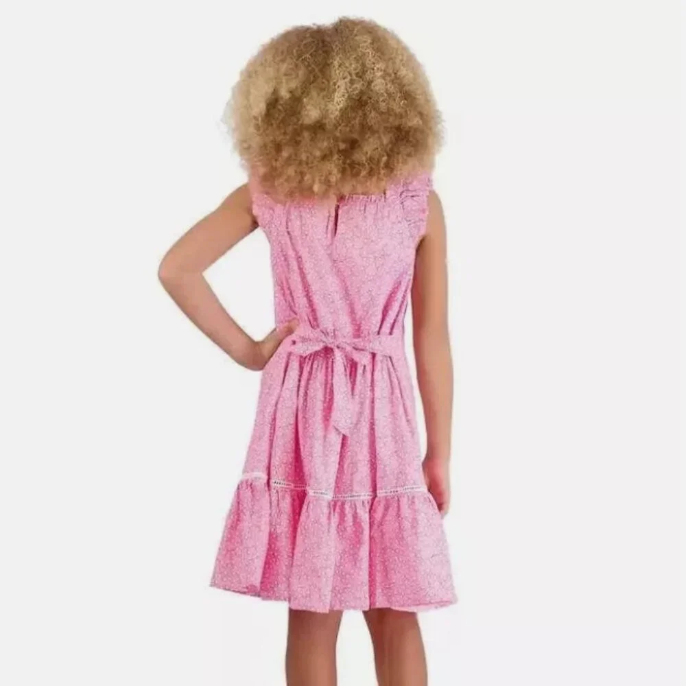 French Connection Girl's Pink Ruffle Summer Dress M