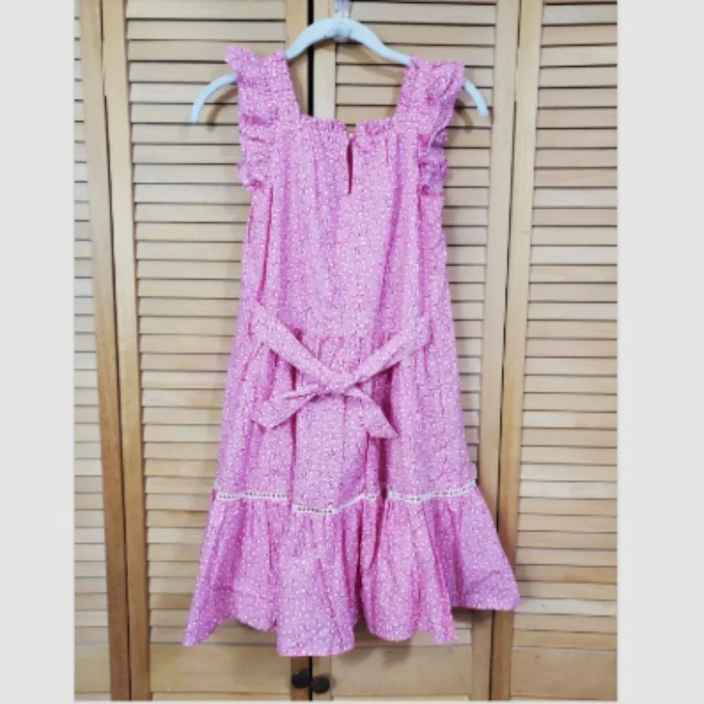 French Connection Girl's Pink Ruffle Summer Dress M