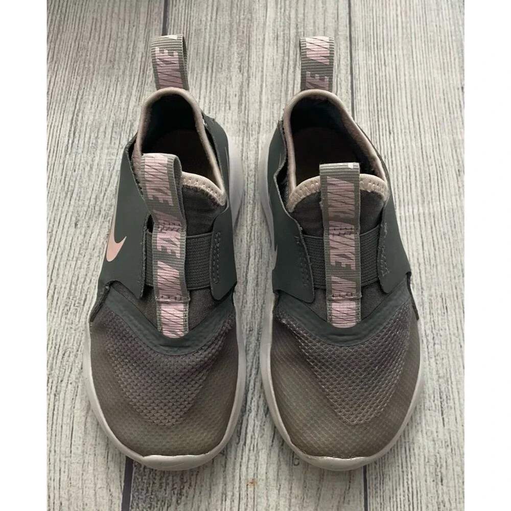 Grey & Gray Pink Nike Little Girl Toddler Slip On Shoes, Size 10