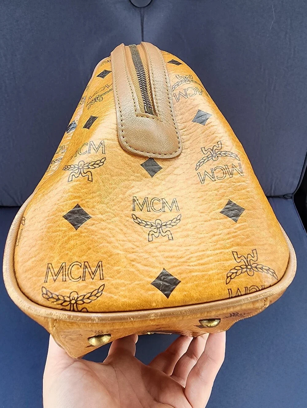 MCM satchel cognac