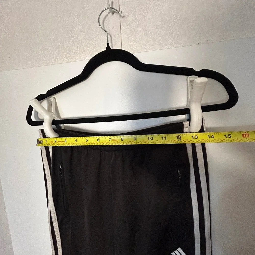 Y2K Adidas Small‎ Black Breakaway Tear away Track Pants Snap Button 3 Stripes