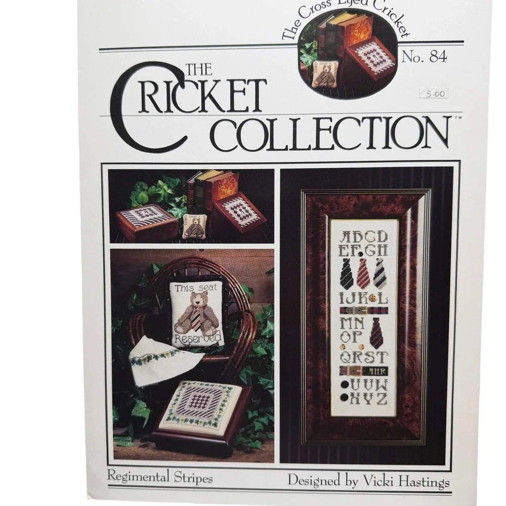 The Cross-Eyed‎ Cricket Regimental Stripes No. 84 Cross Stitch Pattern Leaflet