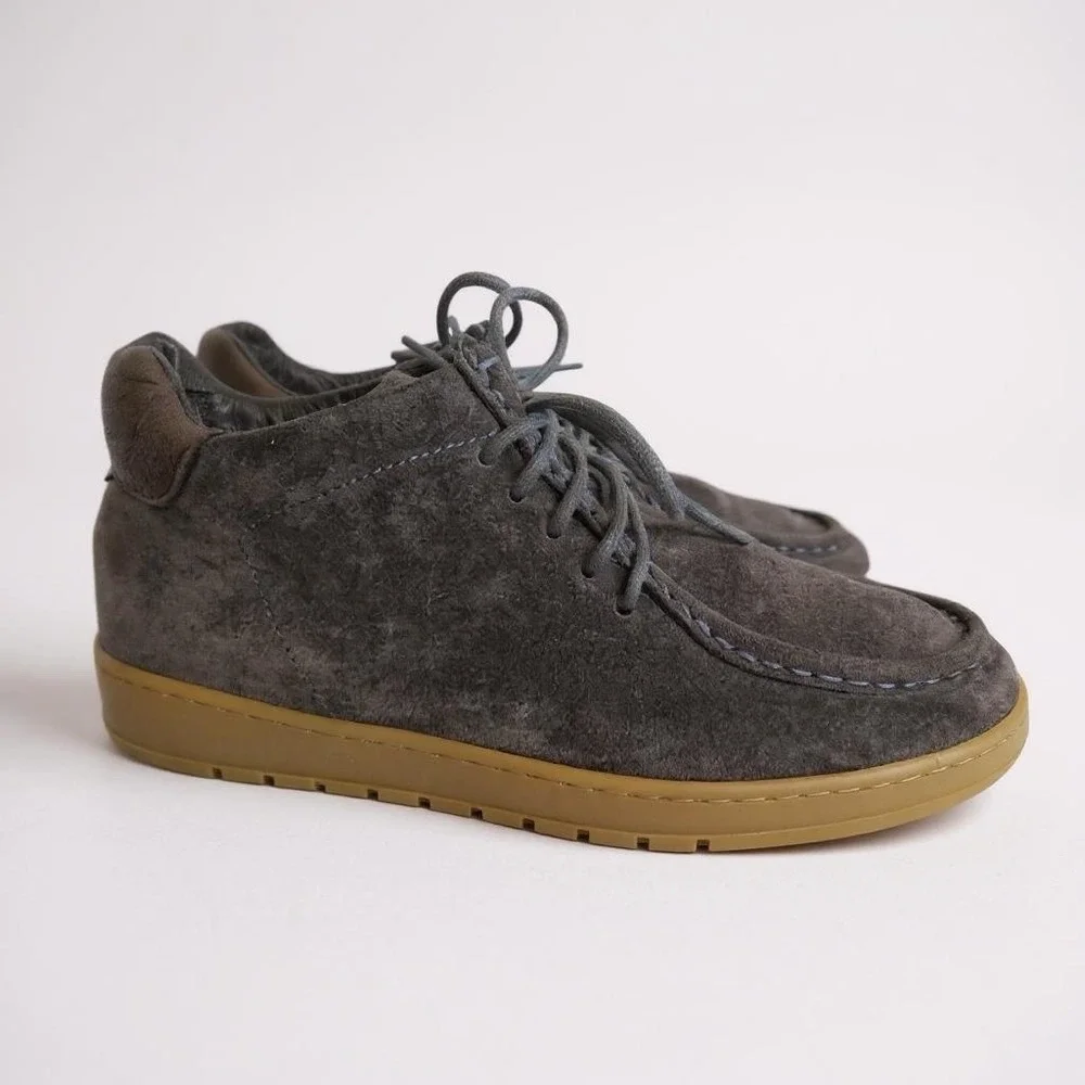 Cafenoir Men's Gray Suede Leather Lace‎ Up Desert Boots Sz 40 US 7.5