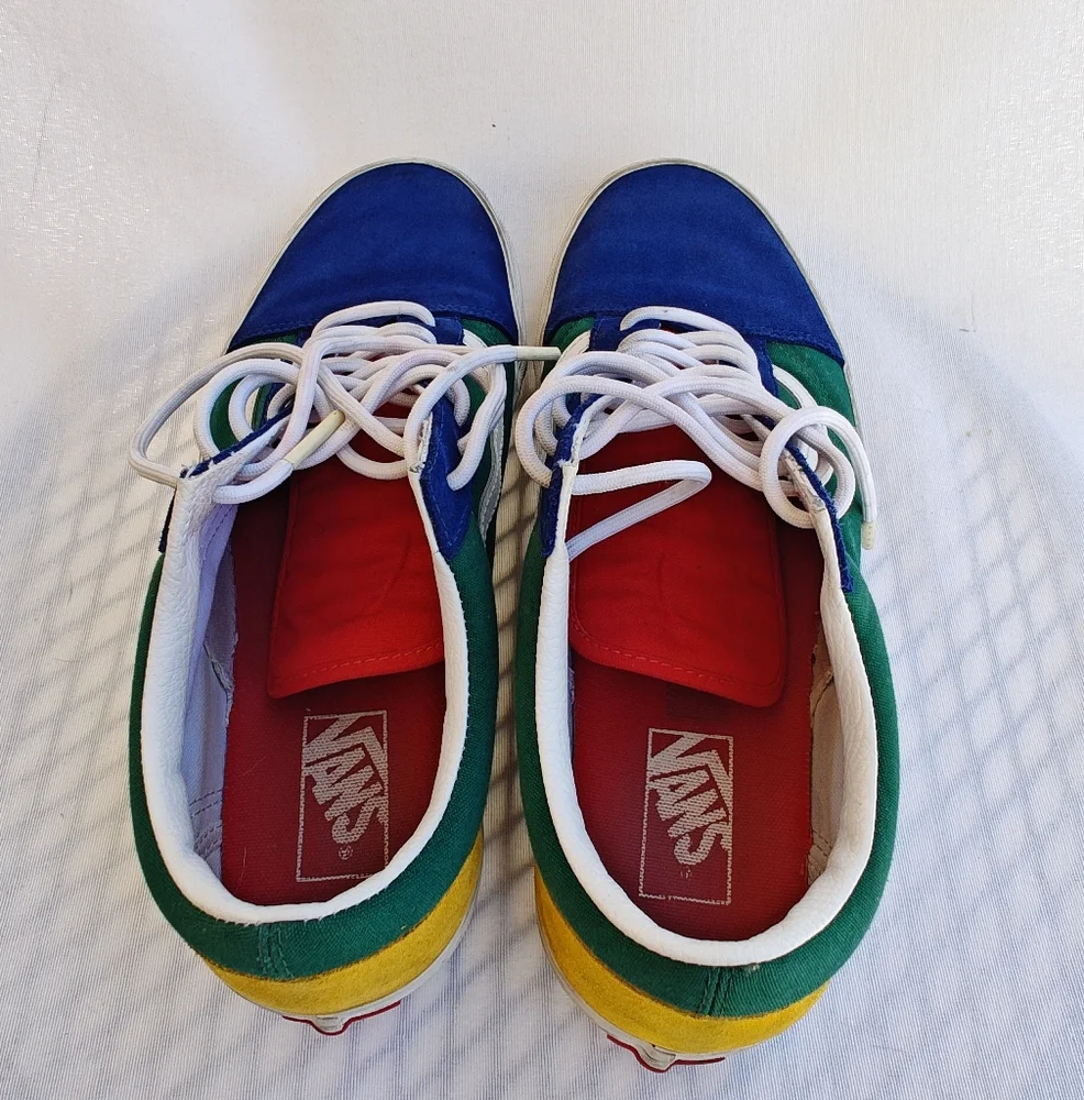 Vans Yacht Club Old Skool Colorblock Shoes Sneakers‎ 11.5 Red Green Blue Yellow