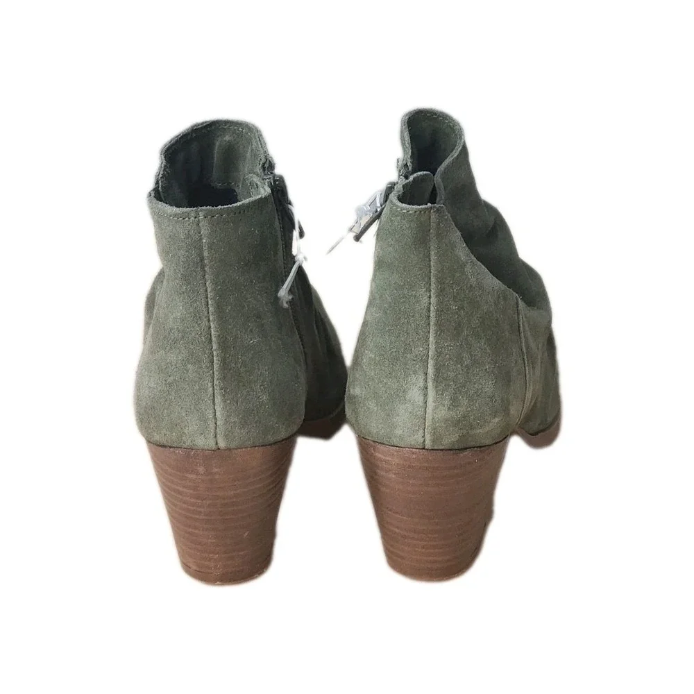 Diba Shoes Womens Size‎ 8.5 Green Suede Side Zip Ankle Boots Booties