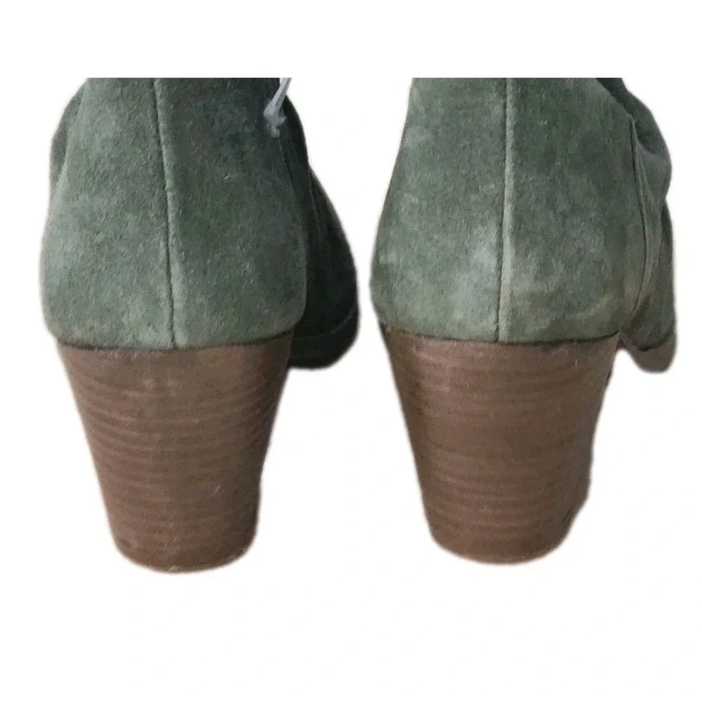 Diba Shoes Womens Size‎ 8.5 Green Suede Side Zip Ankle Boots Booties