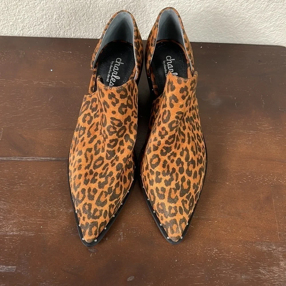 Charles by Charles David Parson Leopard Print Bootie in Camel Leopard Cut Out 6