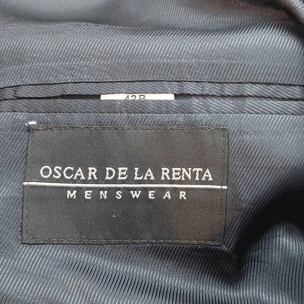 Oscar De La Renta Men's Size 42R Suit Jacket 100% Wool Brown Vintage