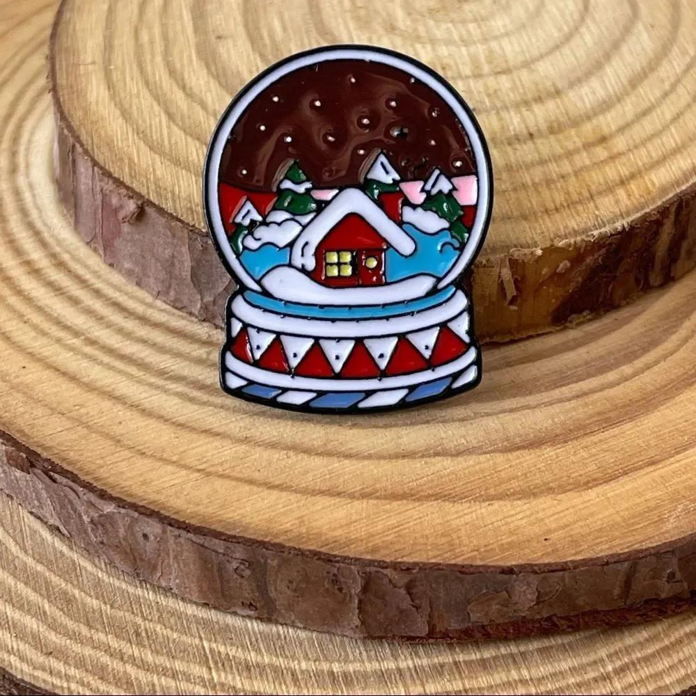 Christmas Snow Globe Enamel Pin/ Brooch Lapel
