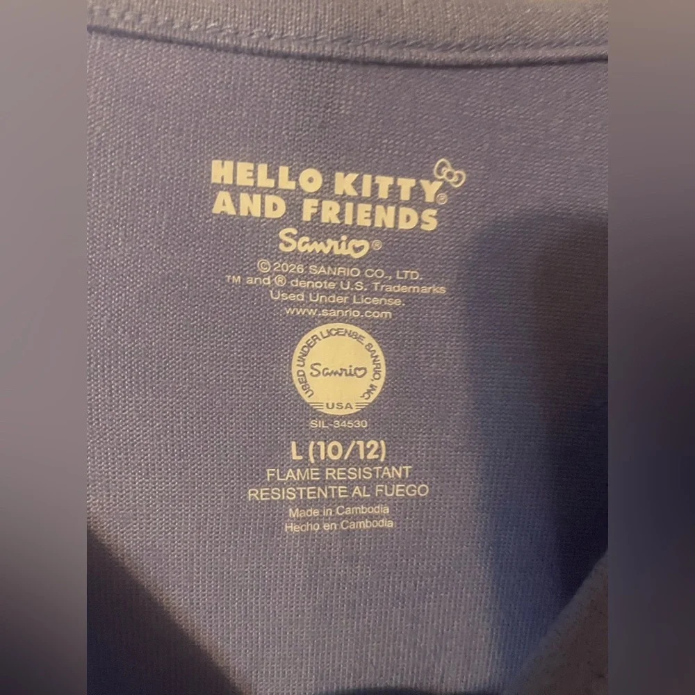 NWT Hello Kitty Friends Pajama Set Girls L 10-12 Periwinkle‎ Sanrio