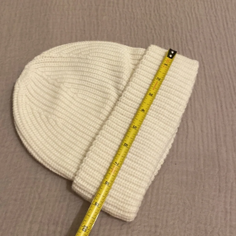 All Saints Ivory Knit Beanie wool blend
