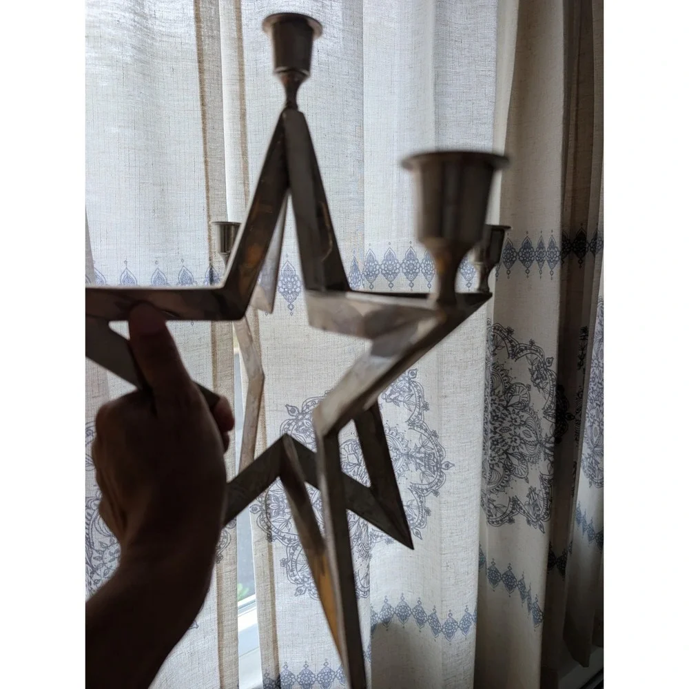 VTG‎ Restoration Hardware Star Silver Plated Candelabra, Made In India