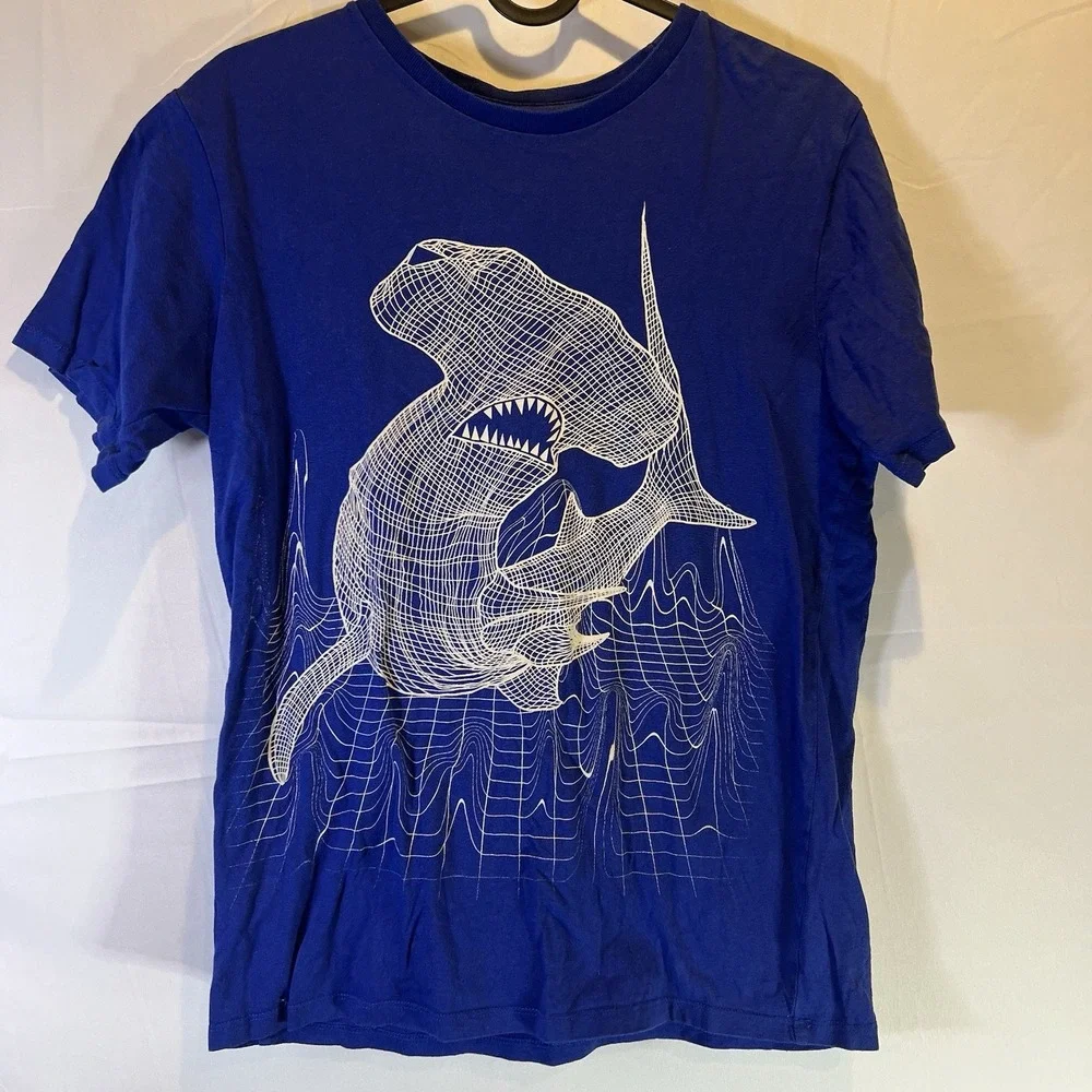 Childrens Place Shirt Boys XLarge XL Graphic Short Sleeve‎ Hammerhead Shark TCP