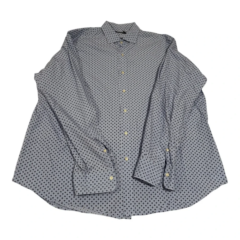 Polo Ralph Lauren Men's 2XL Blue Geometric‎ Print Button Down Shirt