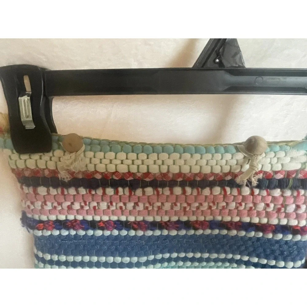 VINTAGE HANDMADE BRAIDED RUG HANDBAG PURSE‎ BAG