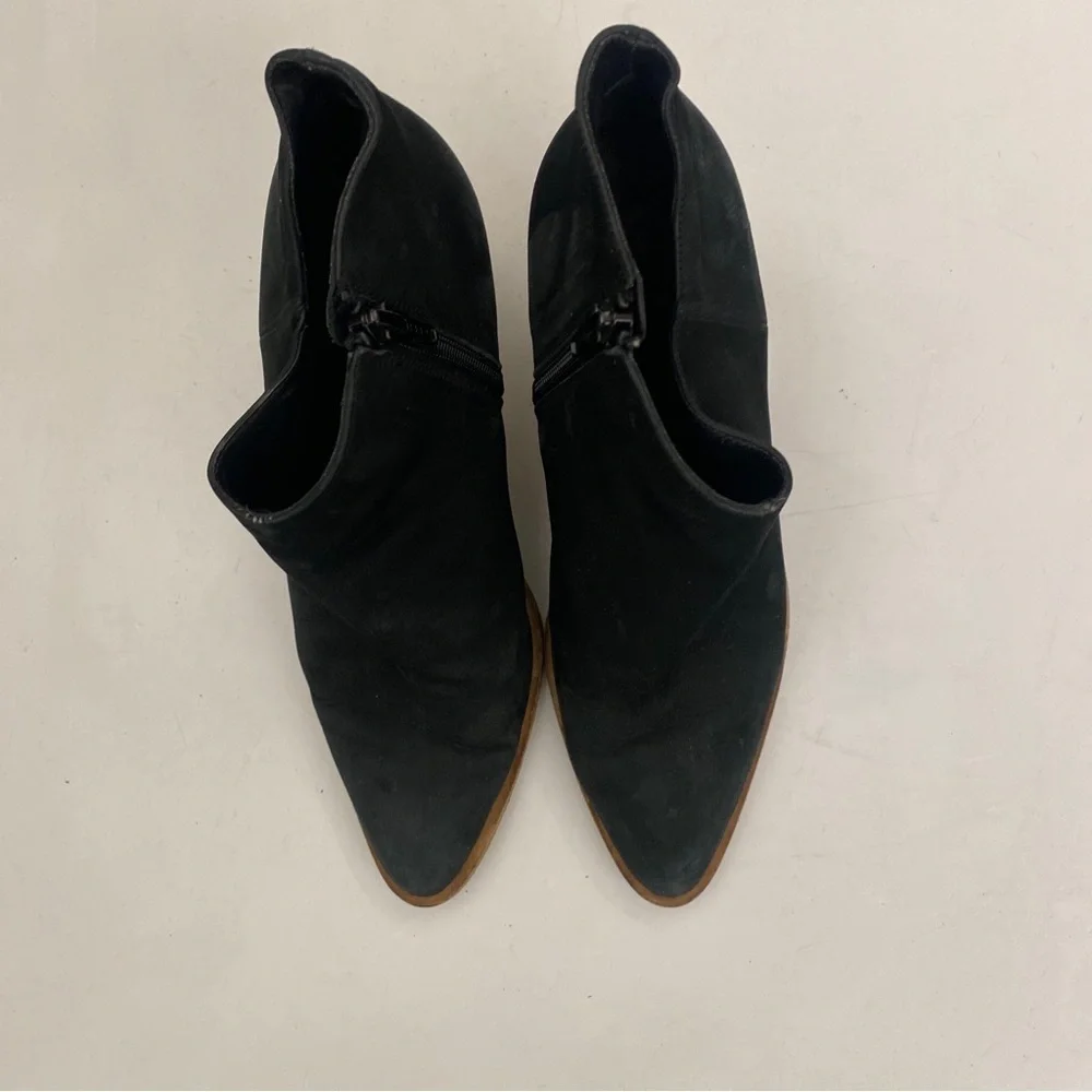 Vince. || Easton Heeled Ankle Booties Nubuck Leather Black 39‎ US 9