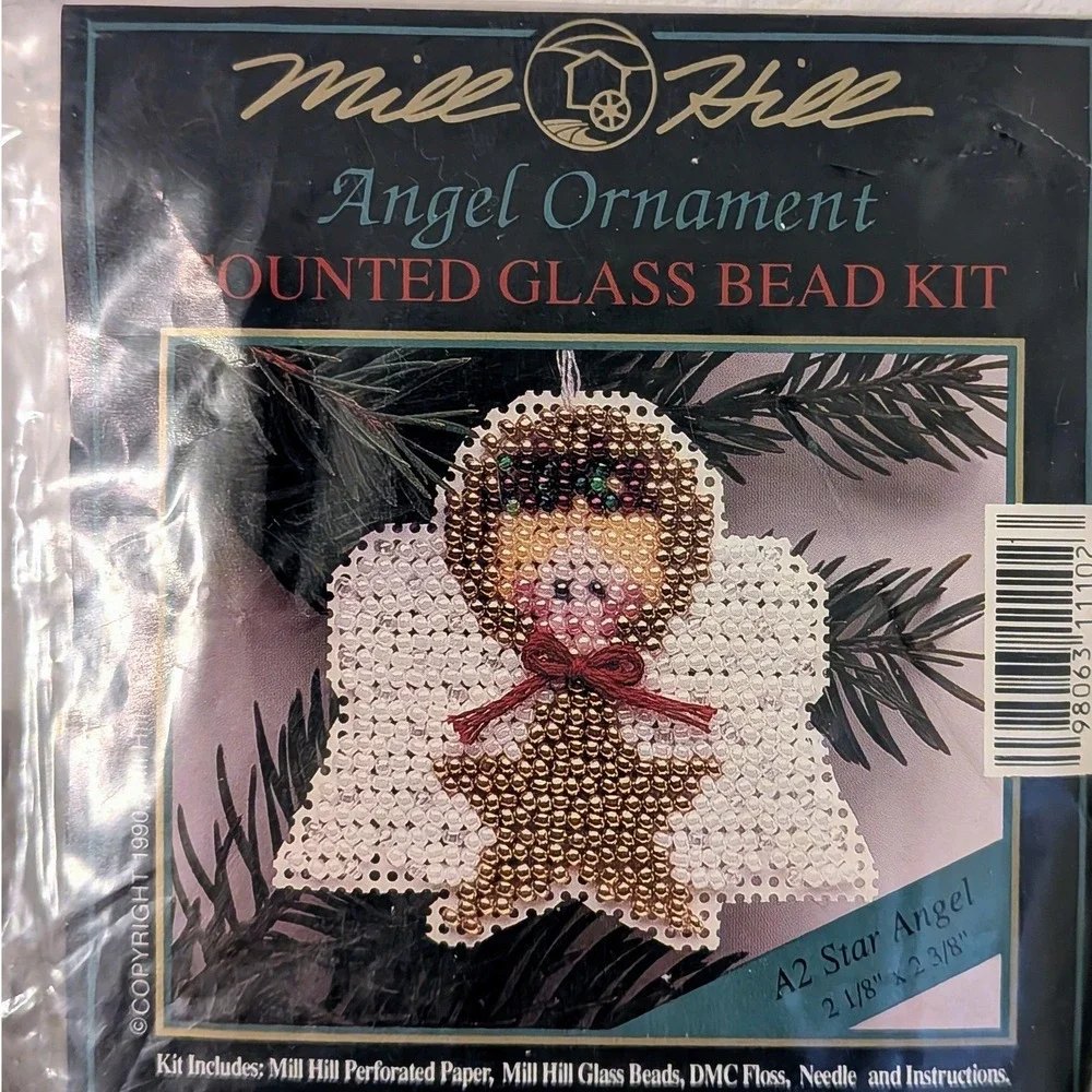 Mill Hill A2 Star Angel Counted Glass‎ Bead Kit Vintage 1990 Christmas Ornament