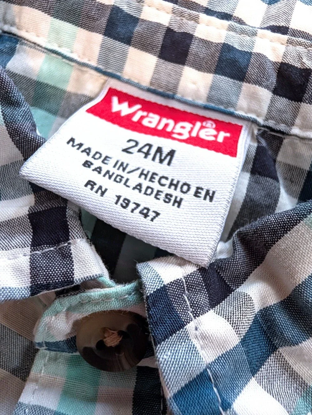 Wrangler blue plaid