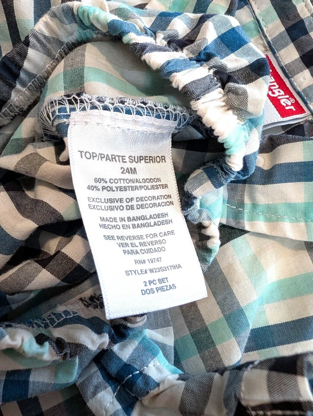 Wrangler blue plaid