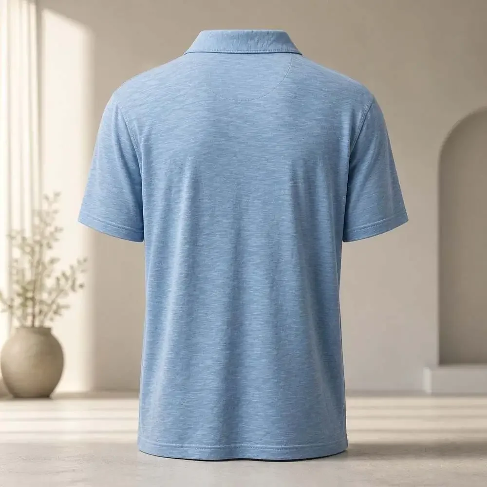 Banana Republic Men's Short Sleeve 100% Cotton Polo Shirt in Blue #1498