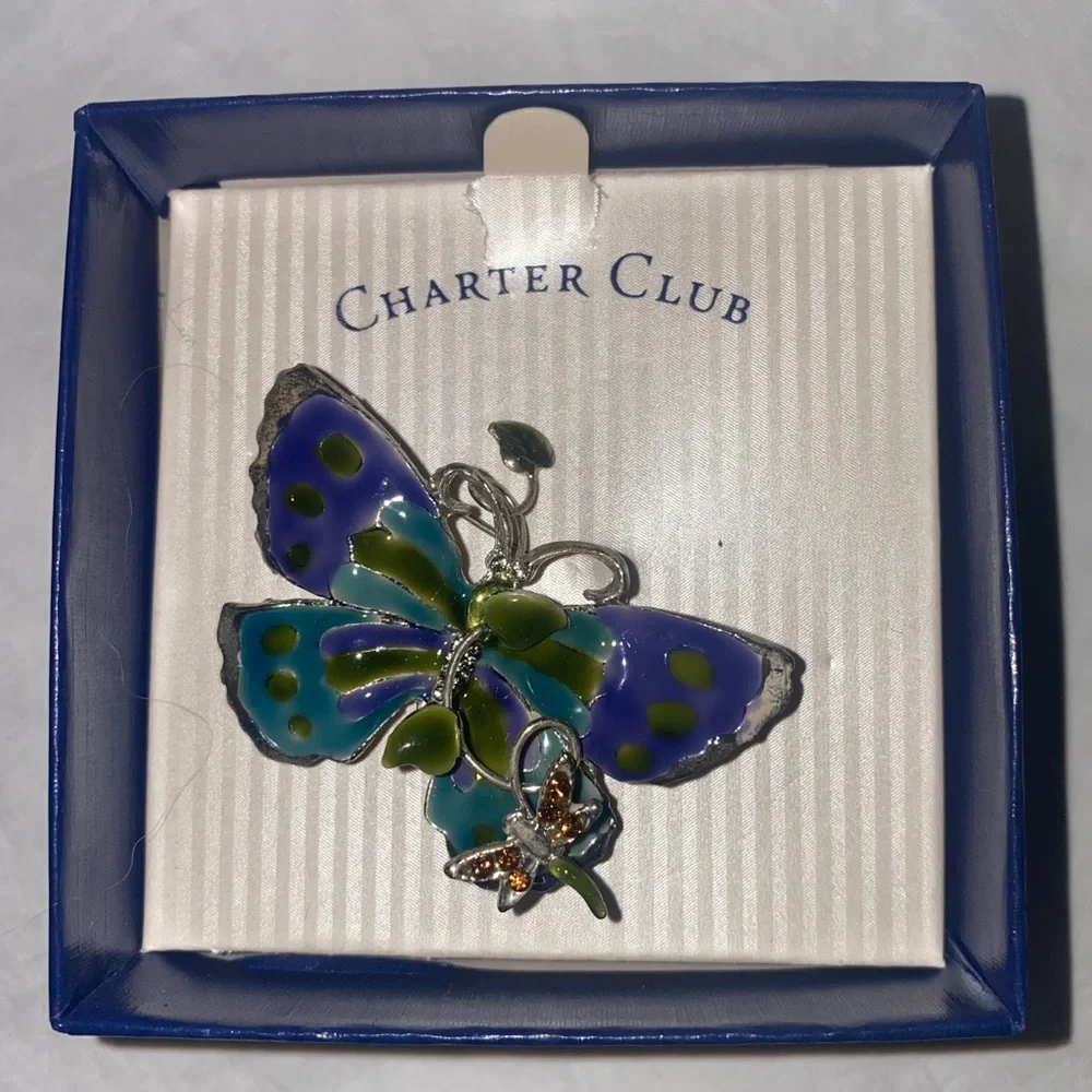 CHARTER CLUB 3-D Butterfly Dragonfly Pin Brooch $15 NIB