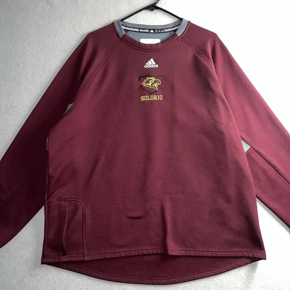 Adidas‎ Men's Long Sleeve Sun Warriors Baseball Jersey Burgundy XL