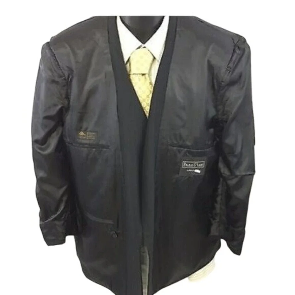 Paulo Solari Suit Jacket Double Breasted Pinstripe Wool Blazer Mens 42S Athletic