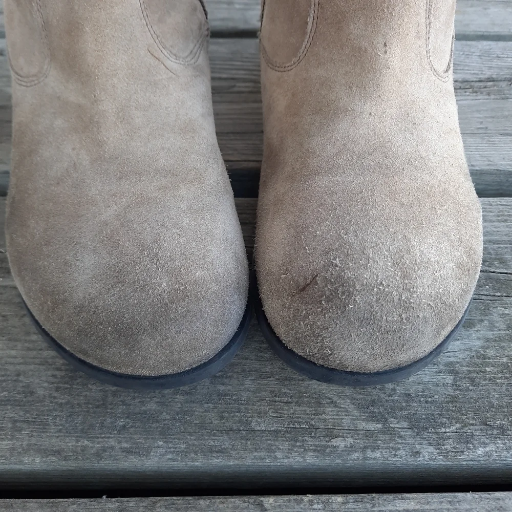 Birkenstock Sarnia beige suede leather slouch ankle boots size 9-9.5/EU 40