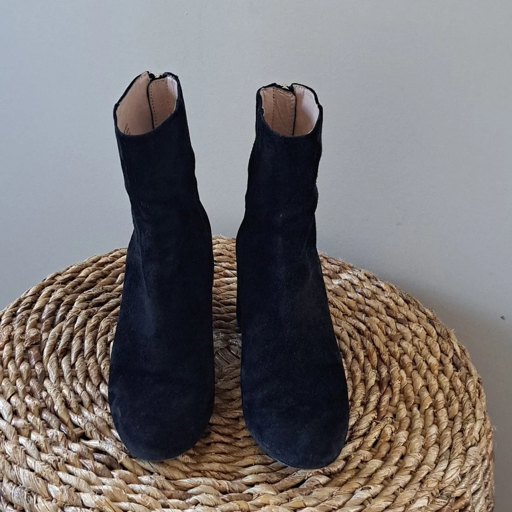 J.Crew Womens Sadie Ankle Boots Black Suede 2.5