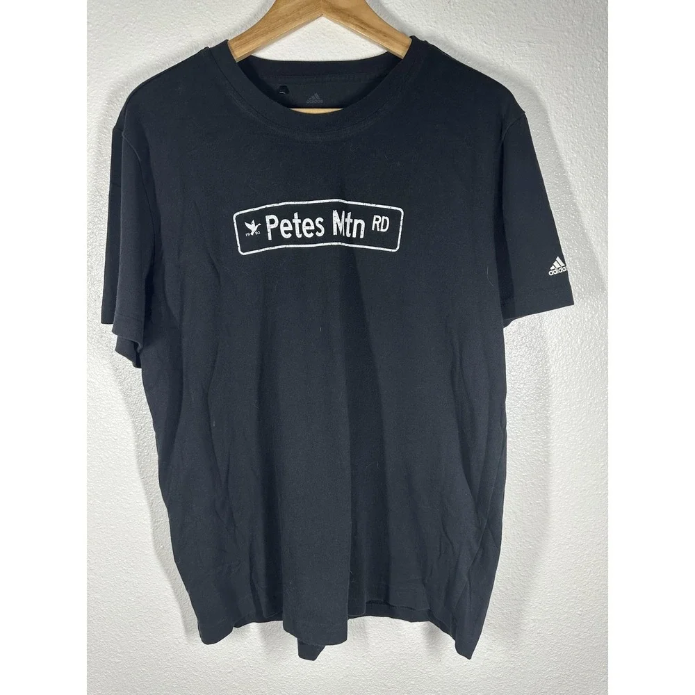 Adidas Shirt Mens‎ Large Black Petes Mtn RD Graphic Short Sleeve Tee T-Shirt