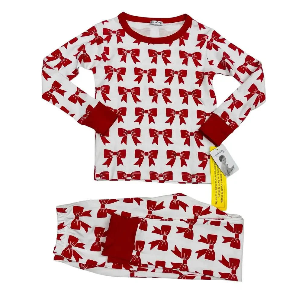 NWT Magnolia Baby Size 5 Red Bows Pajamas
