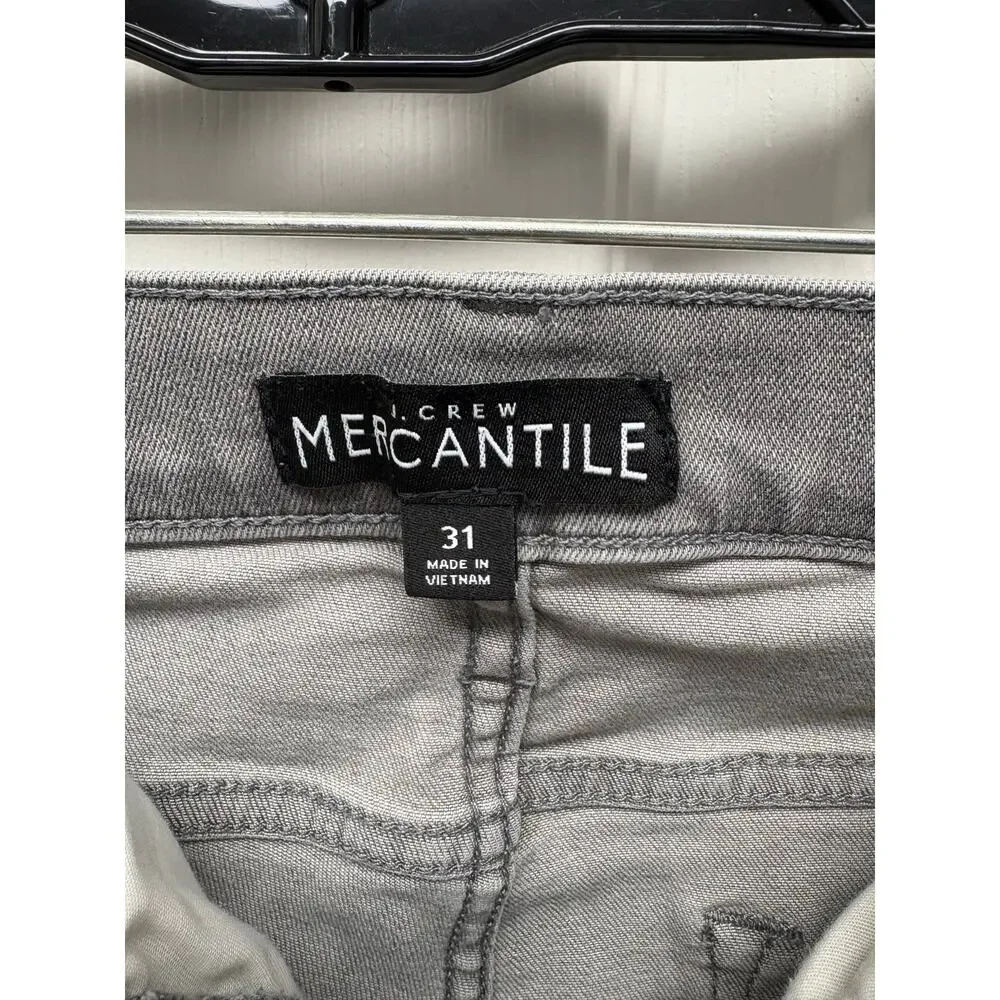 J Crew Mercantile Jeans, Mid Rise, Gray Straight Leg, Women's Size 31
