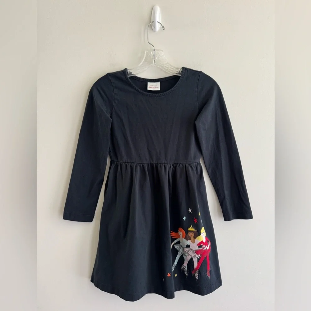 Hanna Andersson Appliqué Art Dress-Ballerina Size 10