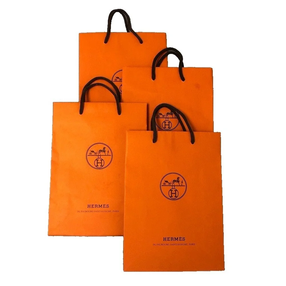 Hermes‎ Authentic Orange Gift Shopping Bag Medium Rectangle 8.25x11.5x3.25 Lot