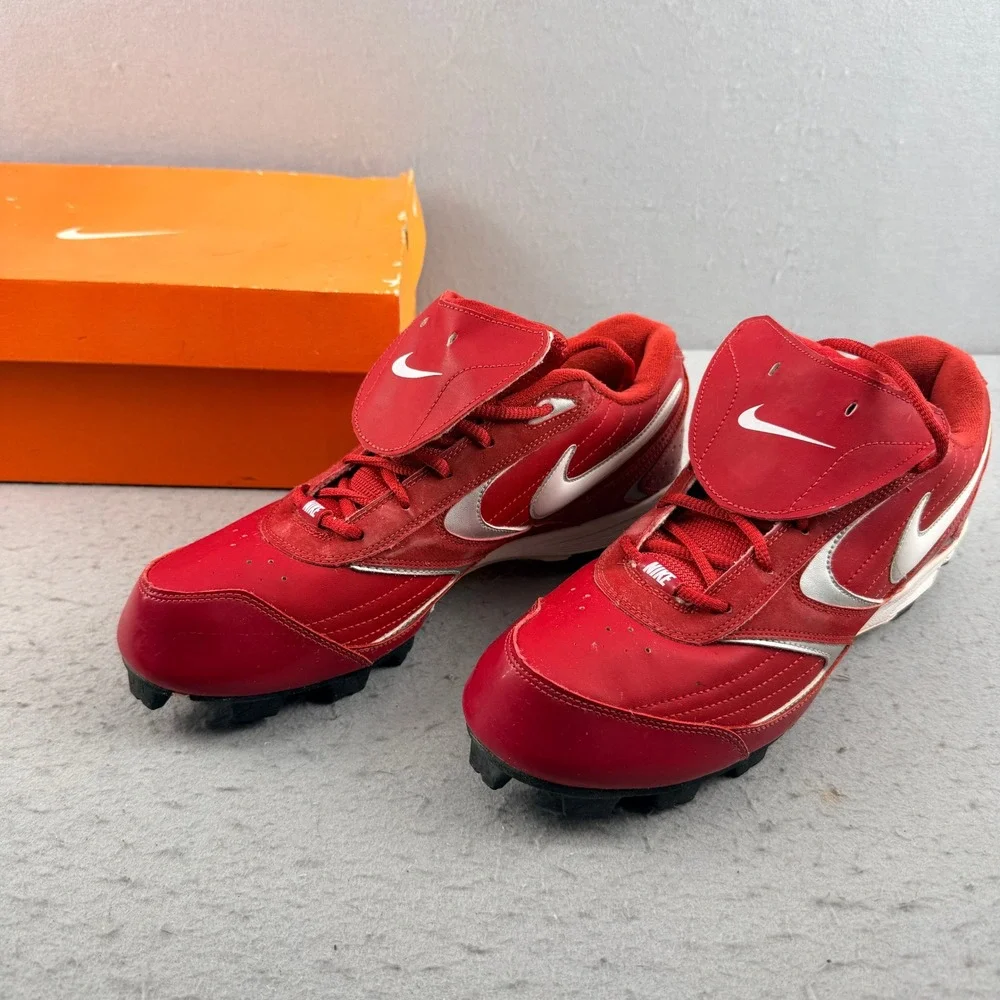 Vintage 2008 Nike Keystone Low Baseball Cleats Men's‎ 11 Red White 317087-611
