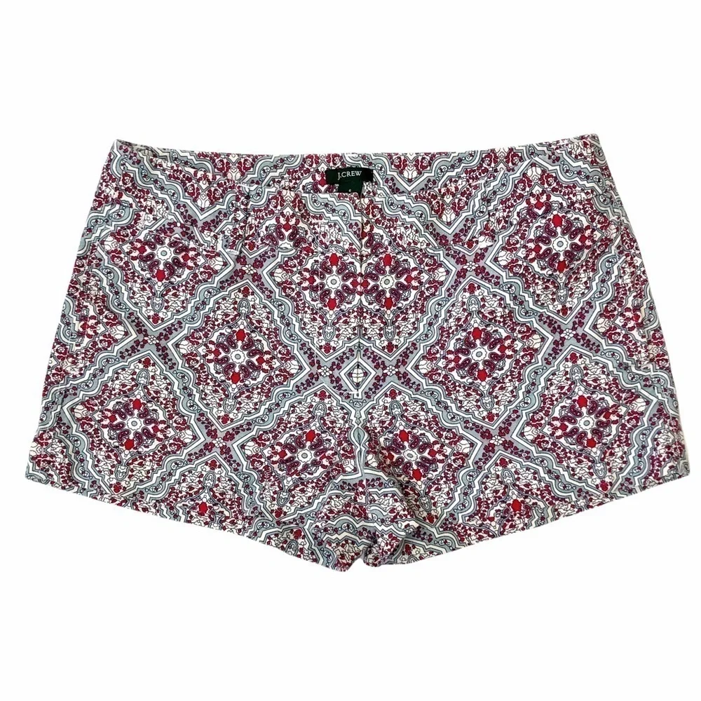 J. Crew City Fit cotton shorts paisley mandala 6
