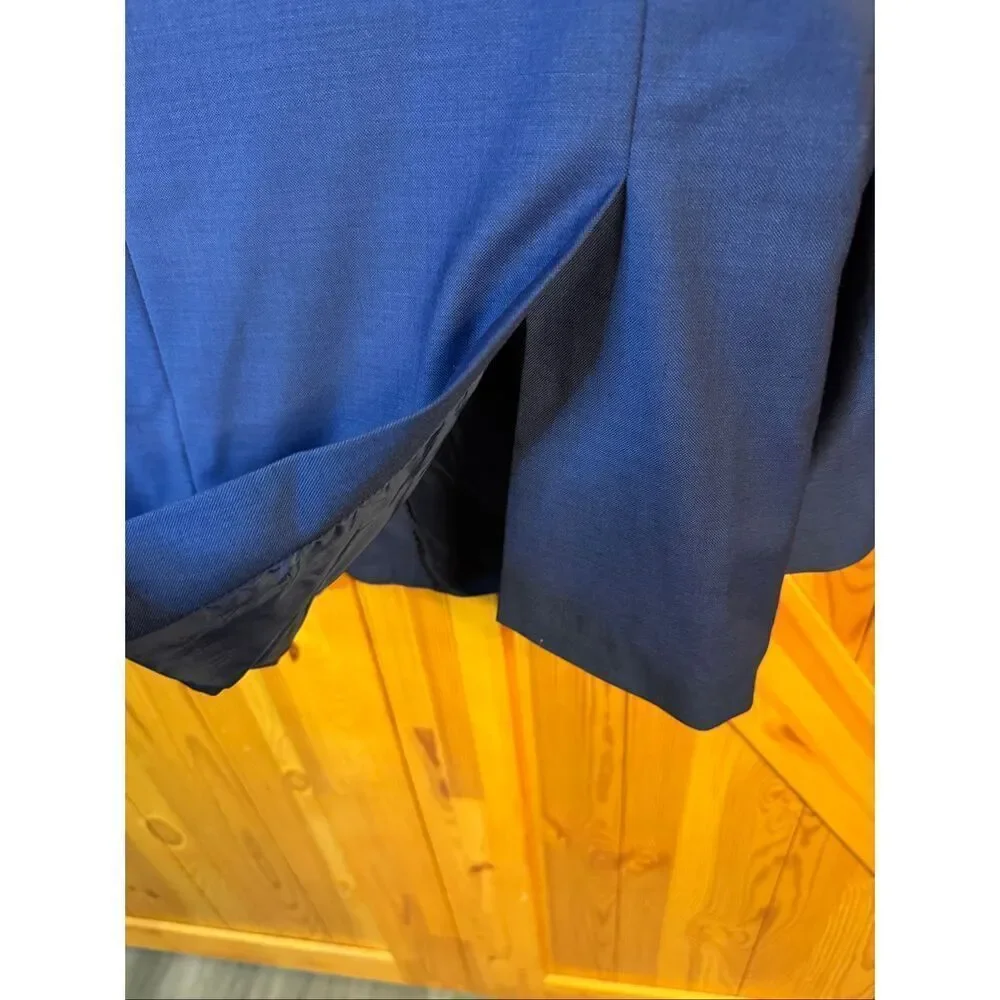 Tommy Hilfiger Navy Blue Suit Jacket Size 48L Wool Blend (6651)