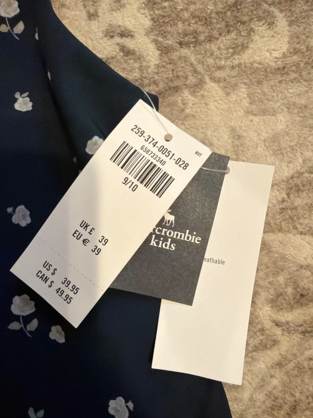 abercrombie kids navy breathable