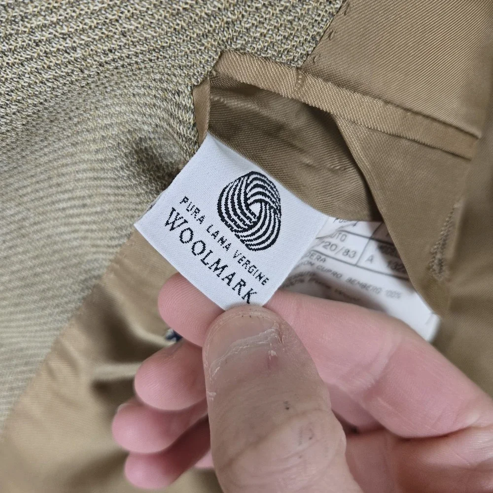 Canali Blazer Mens 54 R Beige 100% Pure New Wool Sport‎ Jacket  Made In Italy