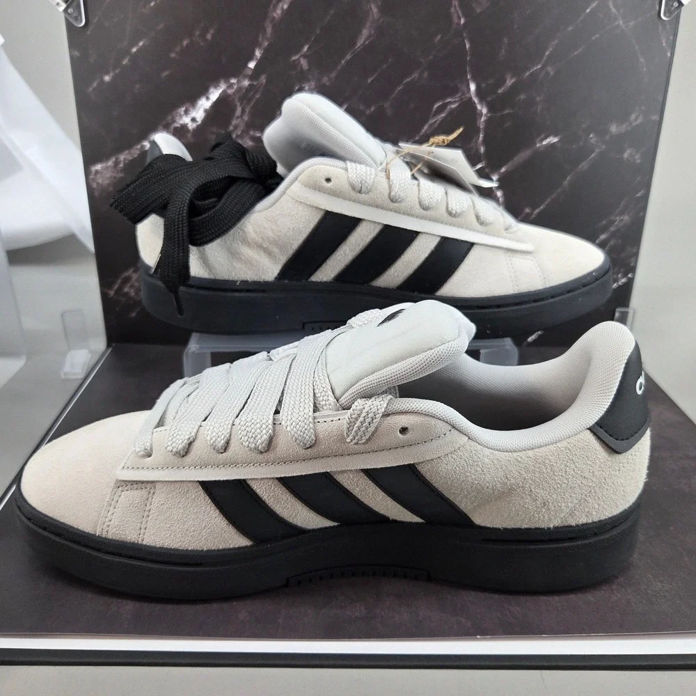 Adidas Grand Court Alpha 00s Mens 11 Grey Black‎ Suede Sneakers Retro IH1287 NEW
