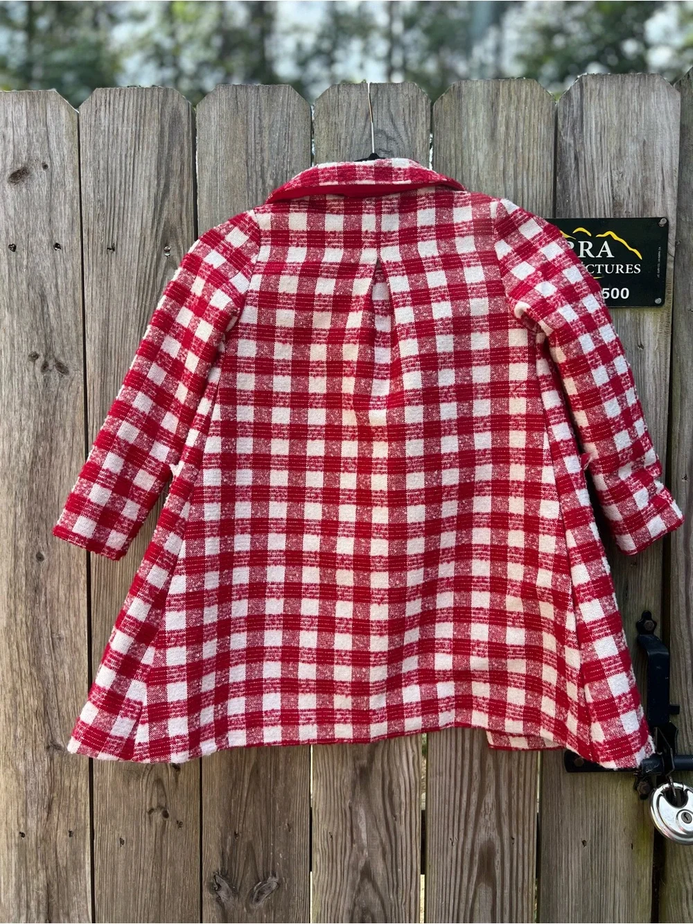 RACHEL ZOE Unique Red White Gingham Tweed Dress Coat Jacket Girls 6