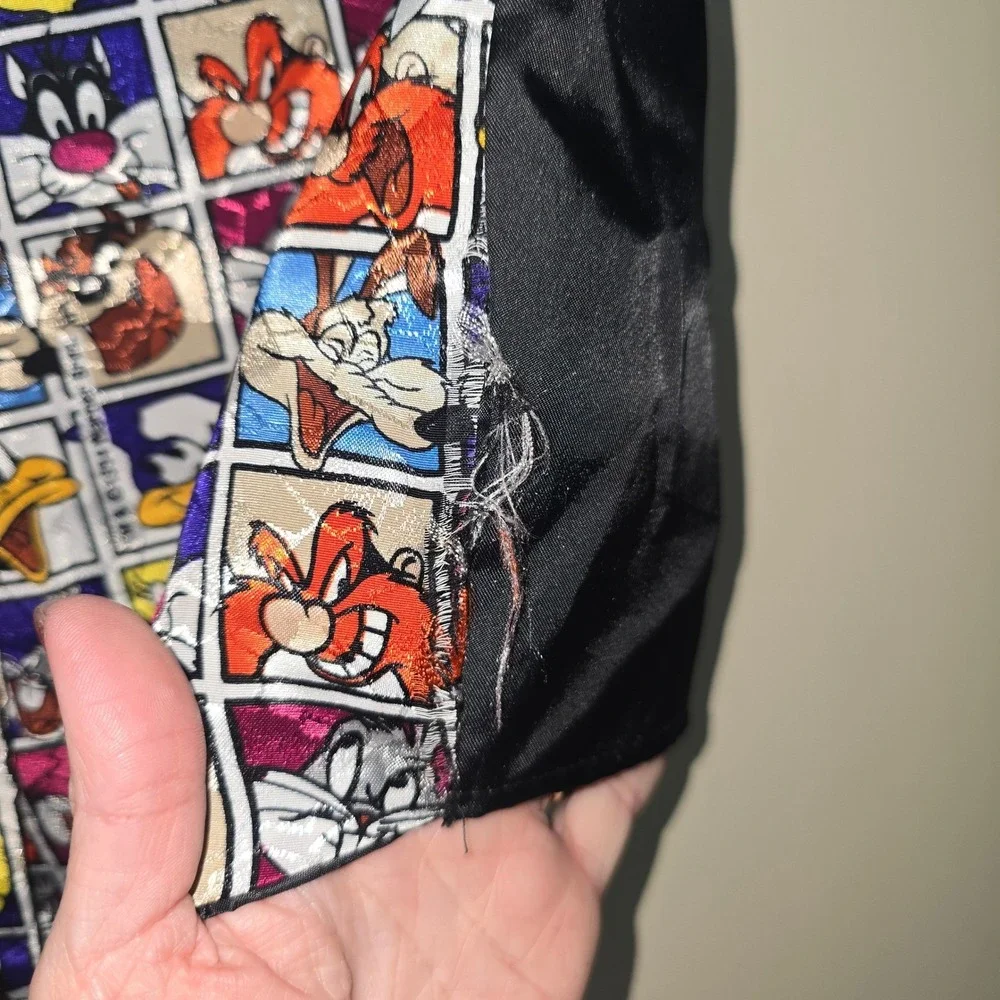 Looney Tunes Brand vest waistcoat Sleeveless VTG 1994 Warner Bros Polyester Prom